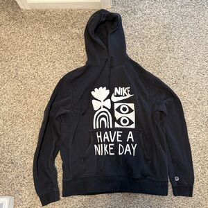 Nike Black Hoodie with Graphic Design